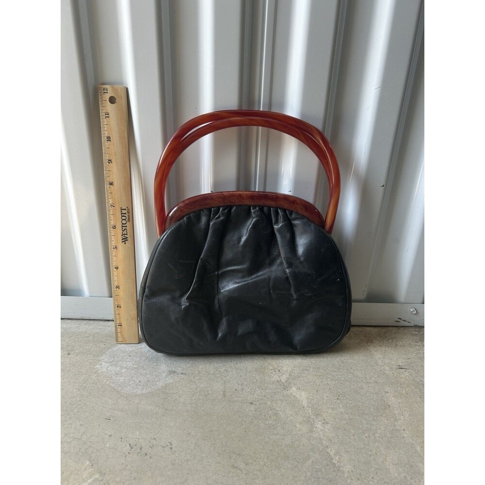Vintage ETRA Leather Lucite Frame Purse